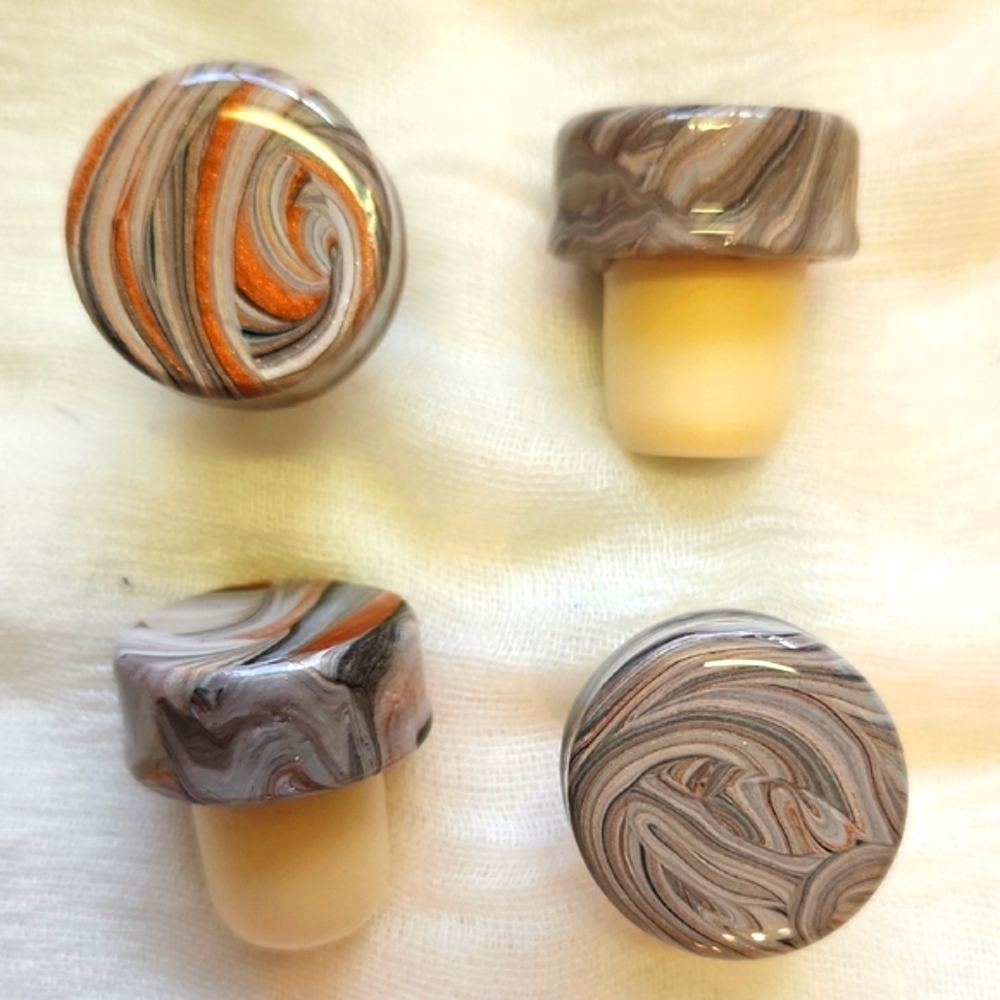 Marbled Swirl Bottle Stoppers - Set of 4